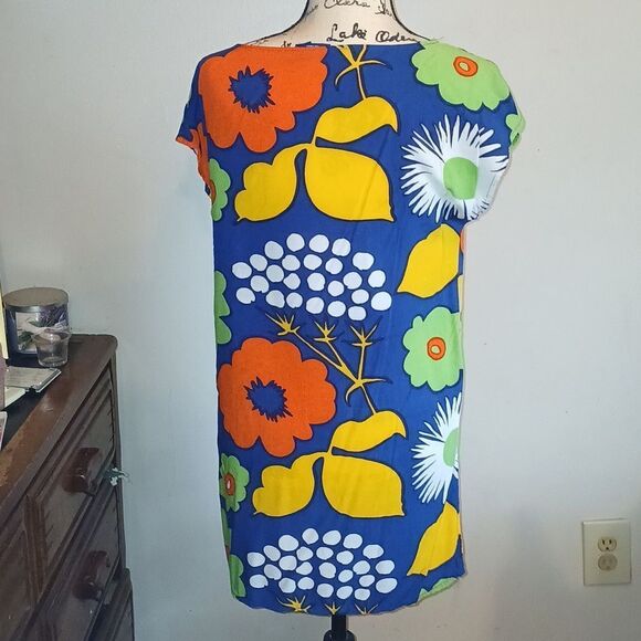 Marimekko for Target Orange Green Graphic Cap Sleeve Tunic Mini Dress XS - Picture 5 of 9